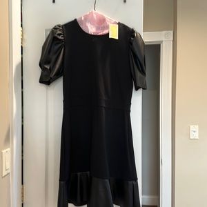 Michael Korrs black midi with leather trim